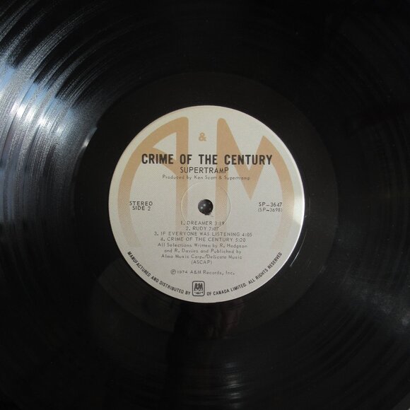 Supertramp, Crime of the Century, VG+, Vintage, Vinyl, Album, Music, 70s - Picture 6 of 12